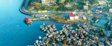 Coastal settlement and waterfront in Papua New Guinea